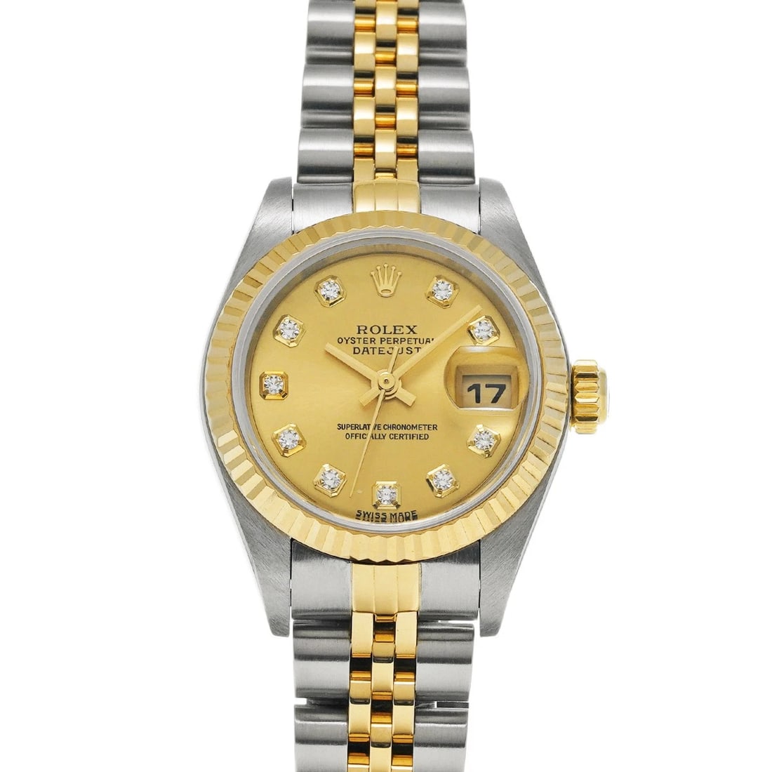 ROLEX DATEJUST CHAMPAGNE/DIAMOND WATCH: ROLEX Datejust Champagne/diamond Watch Brand: ROLEX Type/Style: Wristwatch Material: Band Material Stainless steel/Yellow Gold, Case Material Stainless steel Color: Dial Color Champagne Size: Case