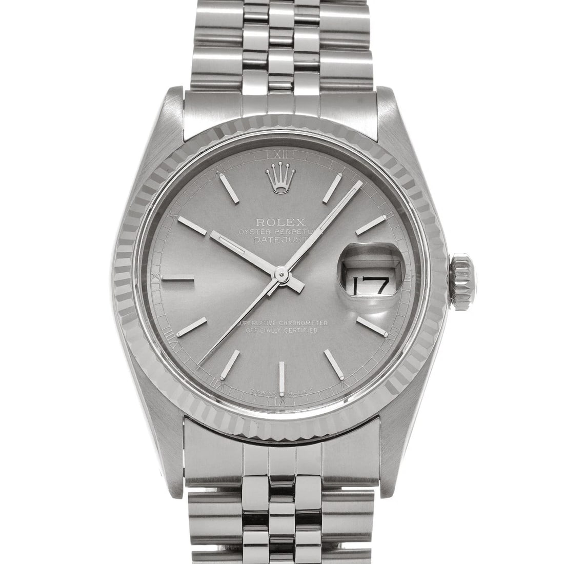 ROLEX DATEJUST SILVER WATCH: ROLEX Datejust Silver Watch Brand: ROLEX Type/Style: Wristwatch Material: Band Material Stainless steel, Case Material Stainless steel Color: Dial Color Silver Size: Case Size H/about 36mm W/about