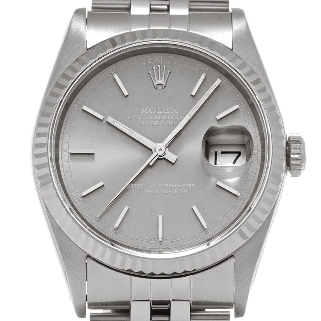 ROLEX DATEJUST SILVER WATCH - 4
