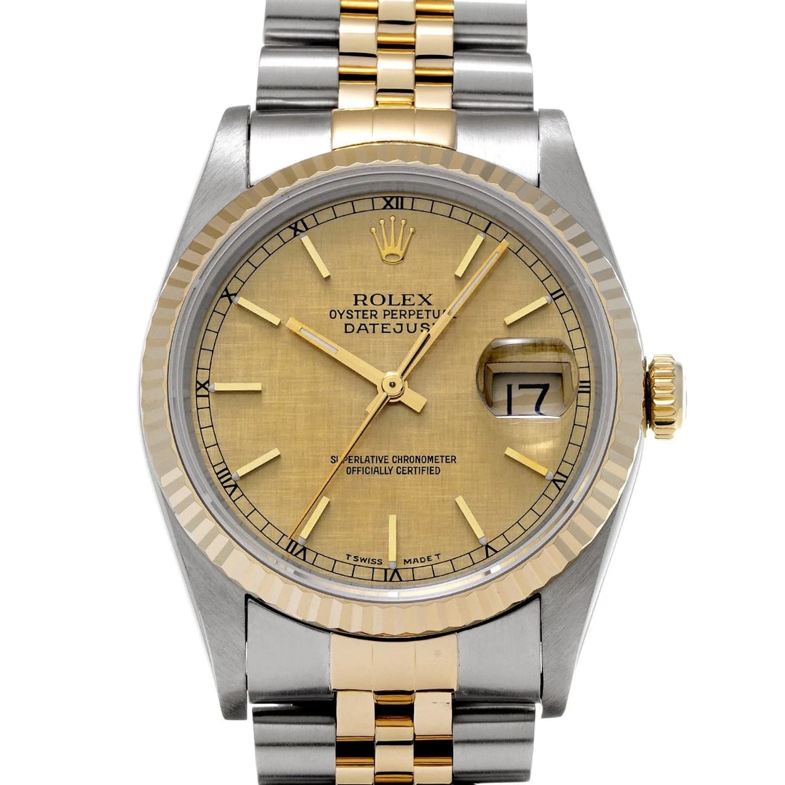 ROLEX DATEJUST CHAMPAGNE MOSAIC WATCH: ROLEX Datejust Champagne mosaic Watch Brand: ROLEX Type/Style: Wristwatch Material: Band Material Stainless steel/Yellow Gold, Case Material Stainless steel Color: Dial Color Champagne mosaic Size: