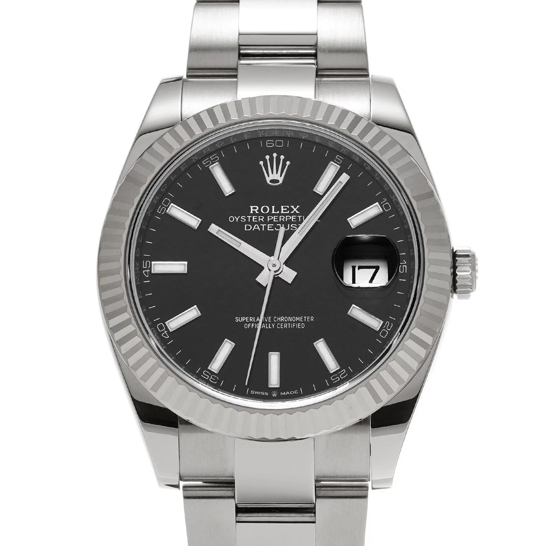 ROLEX DATEJUST 41 BRIGHT BLACK WATCH: ROLEX Datejust 41 Bright black Watch Brand: ROLEX Type/Style: Wristwatch Material: Band Material Stainless steel, Case Material Stainless steel Color: Dial Color Bright black Size: Case Size H/about
