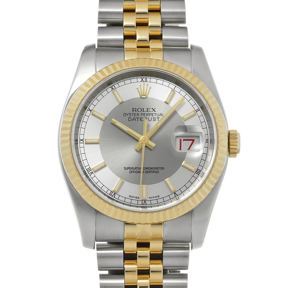 ROLEX DATEJUST GRAY/SILVER WATCH: ROLEX Datejust gray/Silver Watch Brand: ROLEX Type/Style: Wristwatch Material: Band Material Stainless steel/Yellow Gold, Case Material Stainless steel Color: Dial Color gray Size: Case Size H/about 3