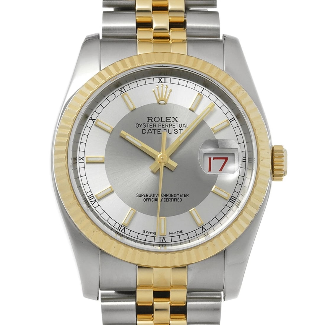 ROLEX DATEJUST GRAY/SILVER WATCH - 4