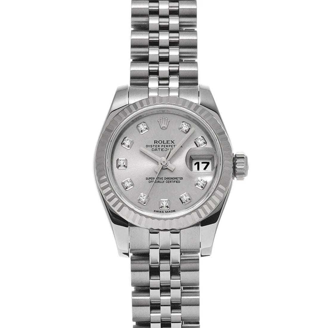 ROLEX DATEJUST SILVER/DIAMOND WATCH: ROLEX Datejust Silver/diamond Watch Brand: ROLEX Type/Style: Wristwatch Material: Band Material Stainless steel, Case Material Stainless steel Color: Dial Color Silver Size: Case Size H/about 26mm