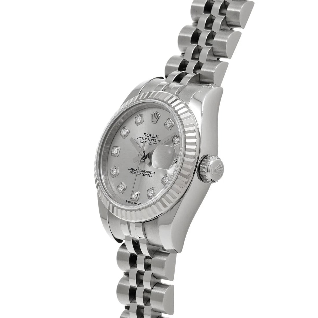 ROLEX DATEJUST SILVER/DIAMOND WATCH - 2