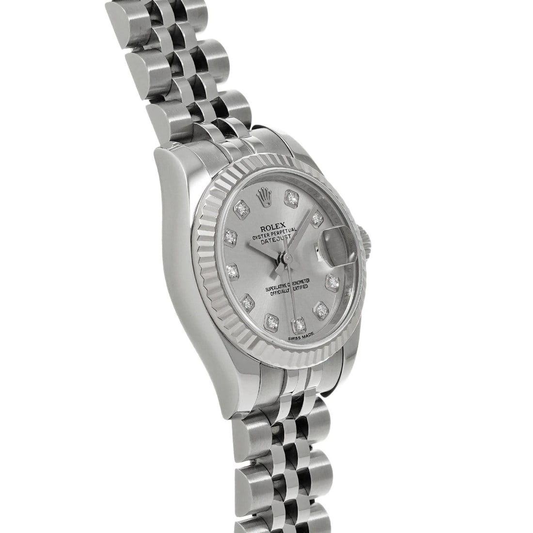 ROLEX DATEJUST SILVER/DIAMOND WATCH - 3