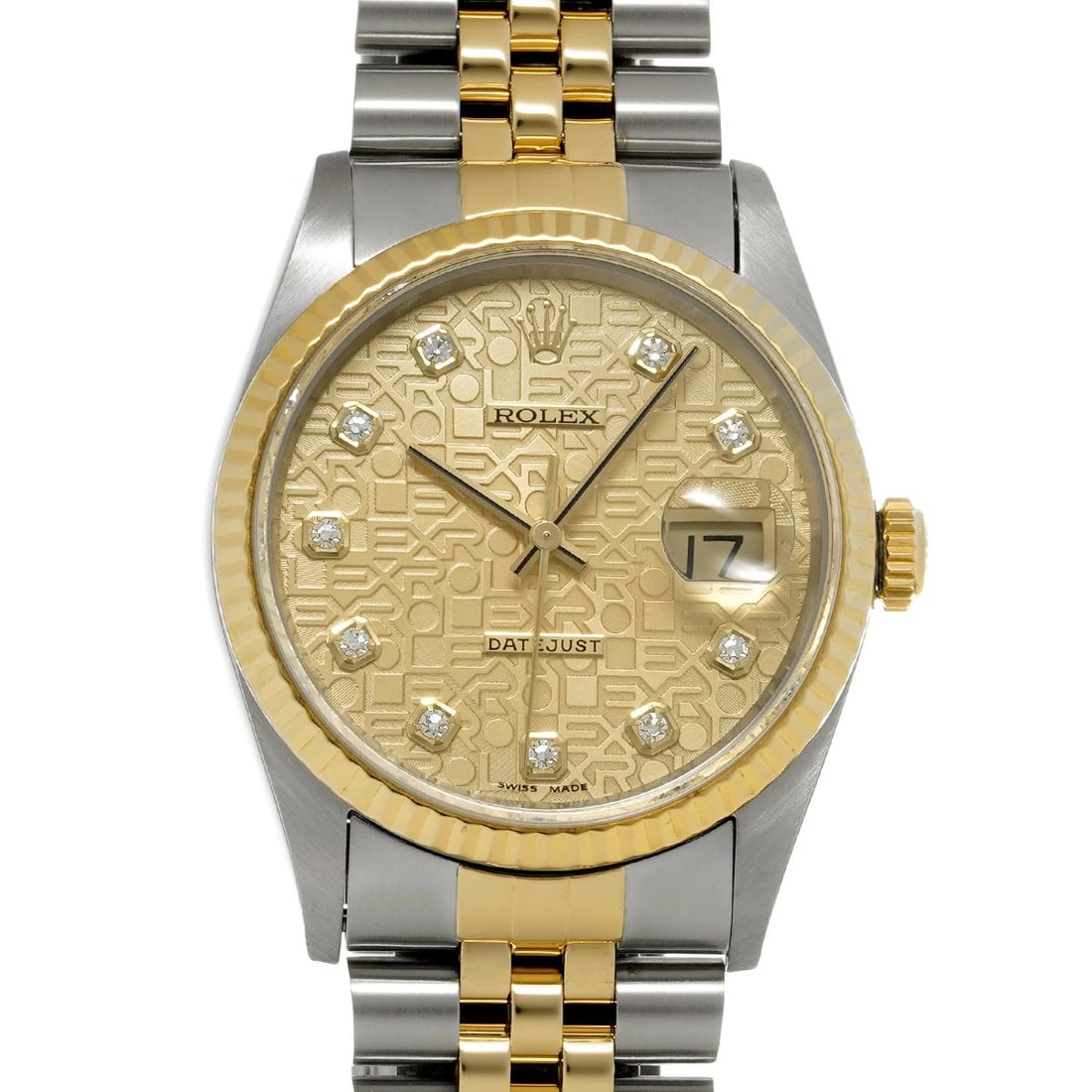 ROLEX DATEJUST CHAMPAGNE COMPUTER/DIAMOND WATCH: ROLEX Datejust Champagne computer/diamond Watch Brand: ROLEX Type/Style: Wristwatch Material: Band Material Stainless steel/Yellow Gold, Case Material Stainless steel Color: Dial Color Champagne