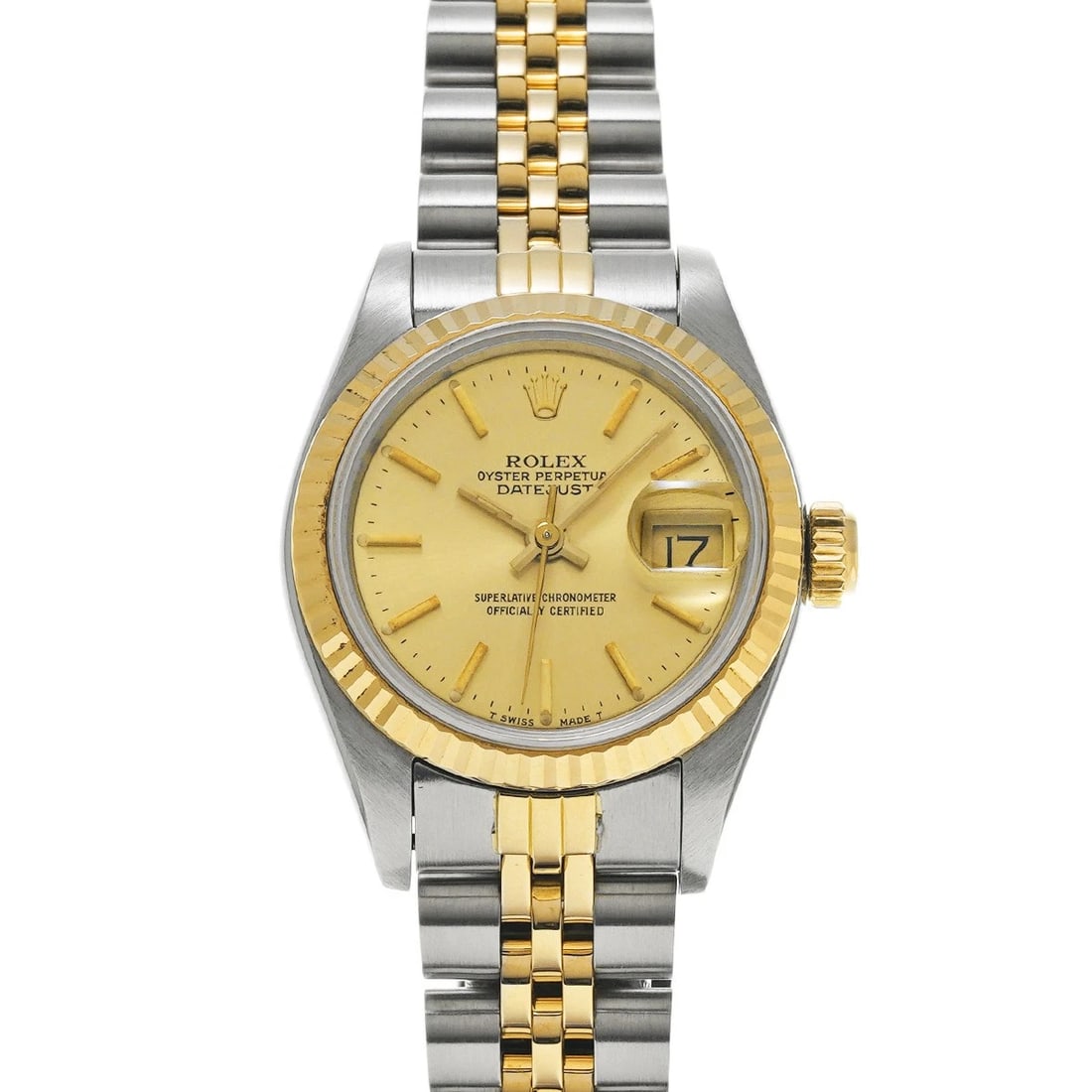 ROLEX DATEJUST CHAMPAGNE WATCH: ROLEX Datejust Champagne Watch Brand: ROLEX Type/Style: Wristwatch Material: Band Material Stainless steel/Yellow Gold, Case Material Stainless steel Color: Dial Color Champagne Size: Case Size H/abou