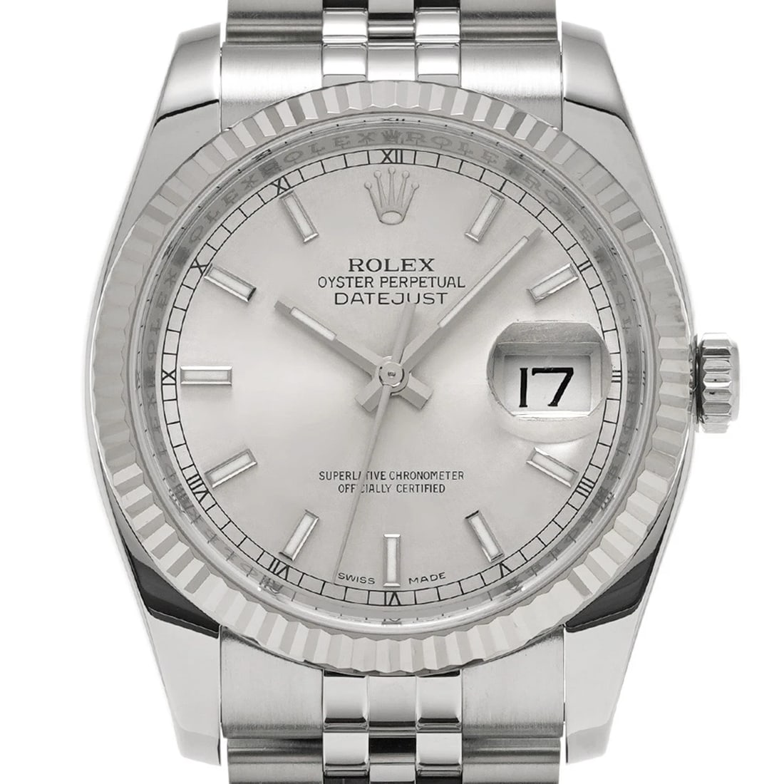 ROLEX DATEJUST SILVER WATCH - 4