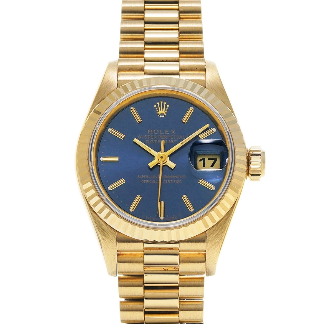 ROLEX DATEJUST BLUE WATCH: ROLEX Datejust blue Watch Brand: ROLEX Type/Style: Wristwatch Material: Band Material Yellow Gold, Case Material Yellow Gold Color: Dial Color blue Size: Case Size H/about 26mm W/about 26mm D/about