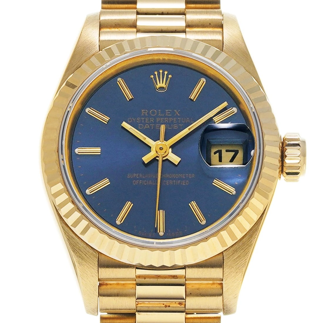 ROLEX DATEJUST BLUE WATCH - 4