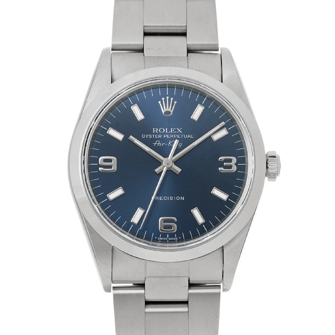 ROLEX AIR-KING BLUE WATCH: ROLEX Air-King blue Watch Brand: ROLEX Type/Style: Wristwatch Material: Band Material Stainless steel, Case Material Stainless steel Color: Dial Color blue Size: Case Size H/about 34mm W/about 34mm