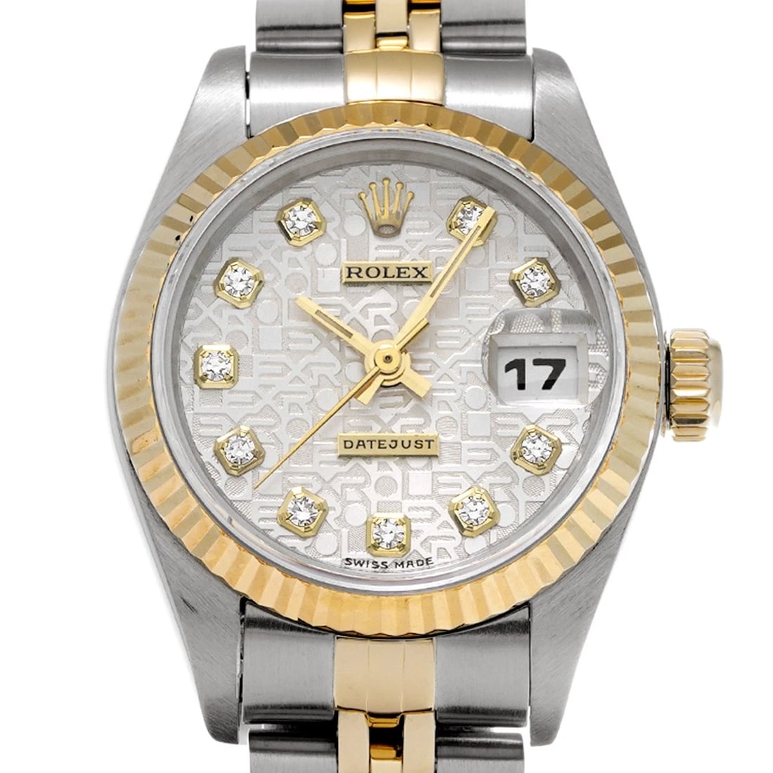 ROLEX DATEJUST SILVER COMPUTER/DIAMOND WATCH - 4