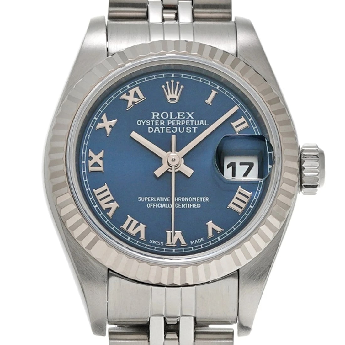 ROLEX DATEJUST BLUE WATCH - 4