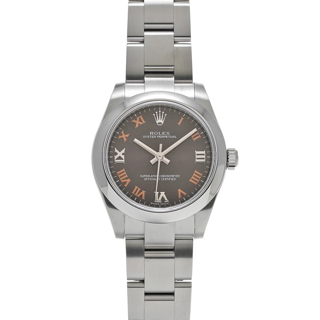 ROLEX OYSTER PERPETUAL 31 DARK GRAY WATCH: ROLEX Oyster Perpetual 31 Dark gray Watch Brand: ROLEX Type/Style: Wristwatch Material: Band Material Stainless steel, Case Material Stainless steel Color: Dial Color Dark gray Size: Case Size
