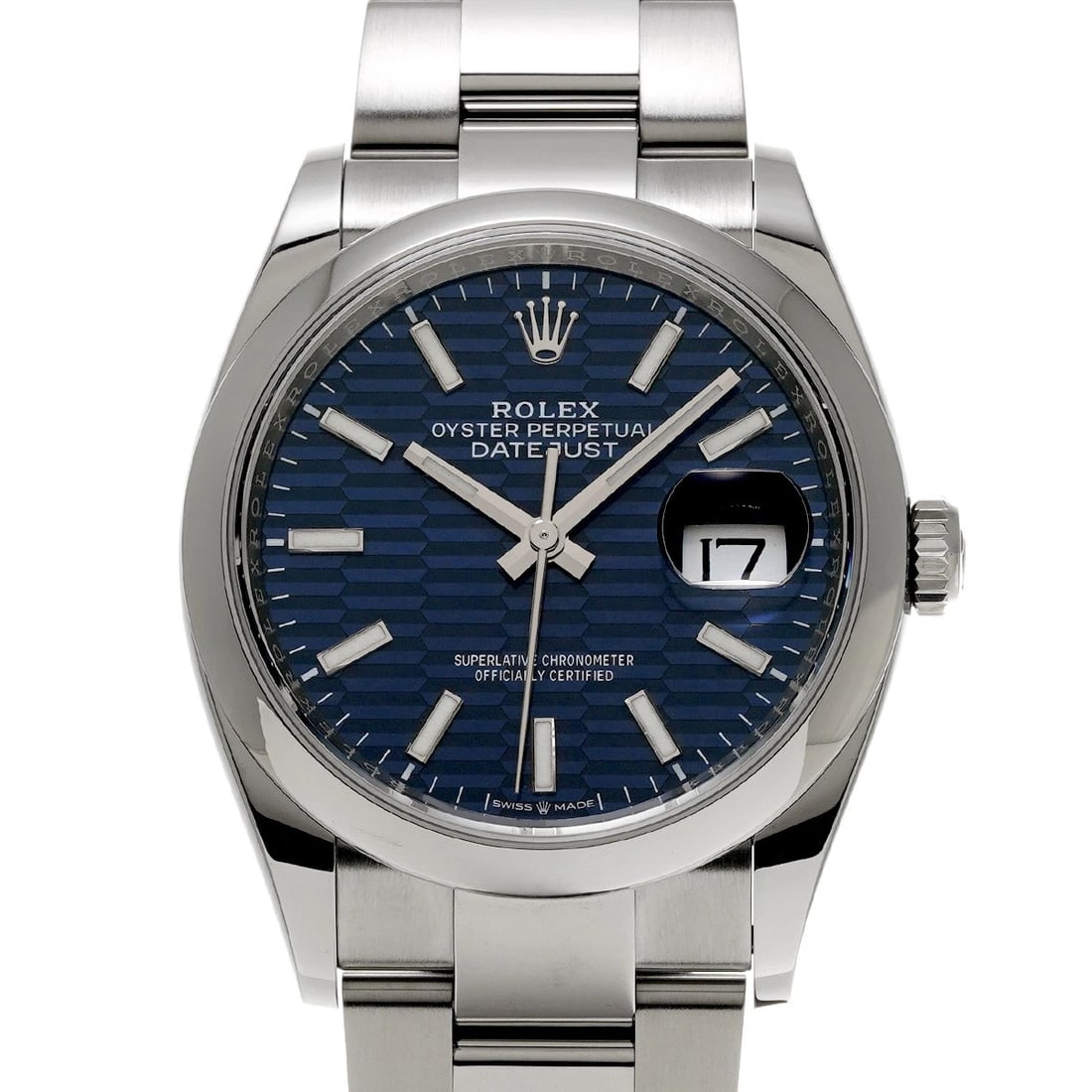 ROLEX DATEJUST 36 BRIGHT BLUE FLUTED MOTIF WATCH: ROLEX Datejust 36 Bright Blue Fluted Motif Watch Brand: ROLEX Type/Style: Wristwatch Material: Band Material Stainless steel, Case Material Stainless steel Color: Dial Color Bright Blue Fluted Motif