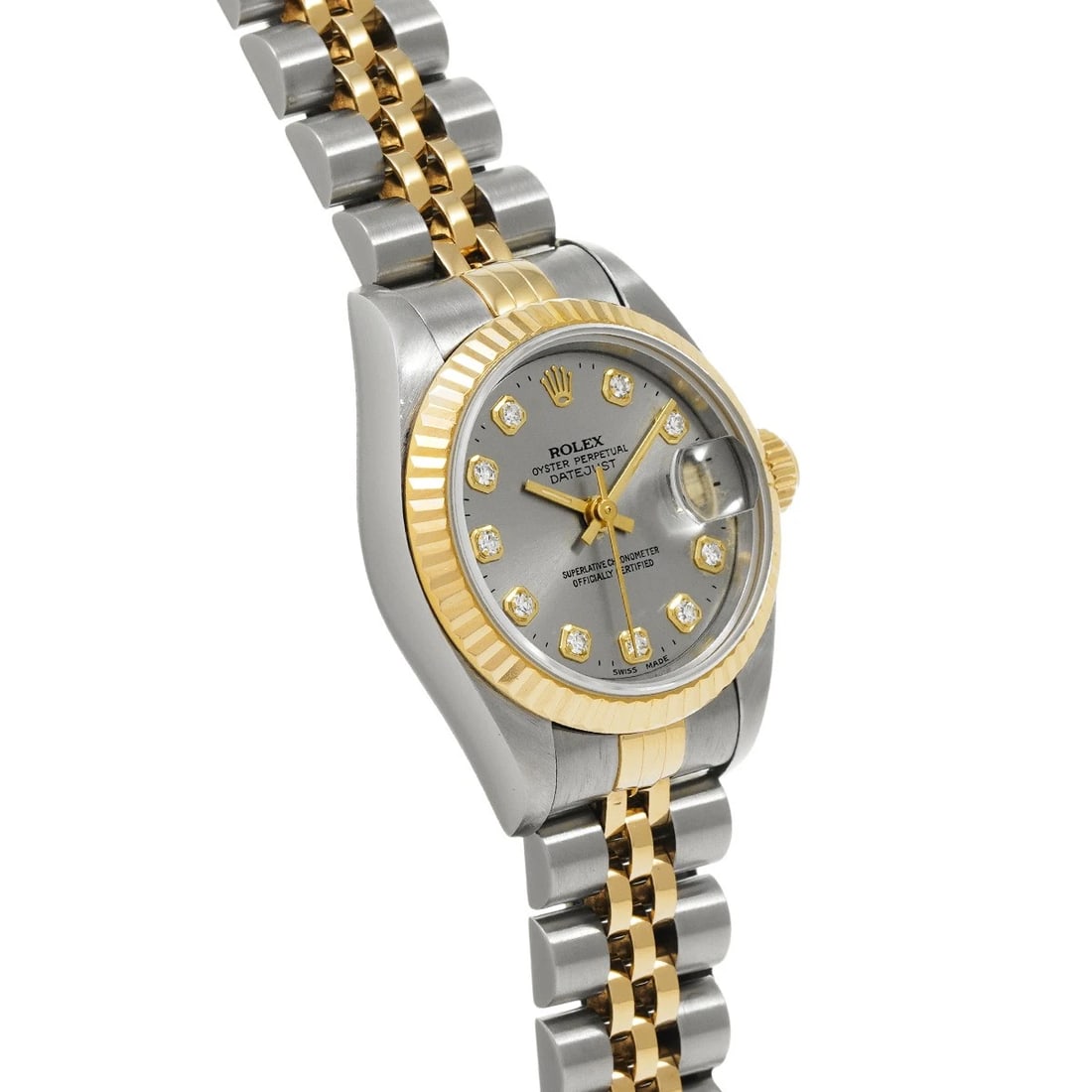 ROLEX DATEJUST GRAY/DIAMOND WATCH - 3