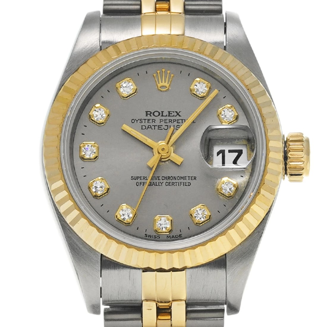 ROLEX DATEJUST GRAY/DIAMOND WATCH - 4