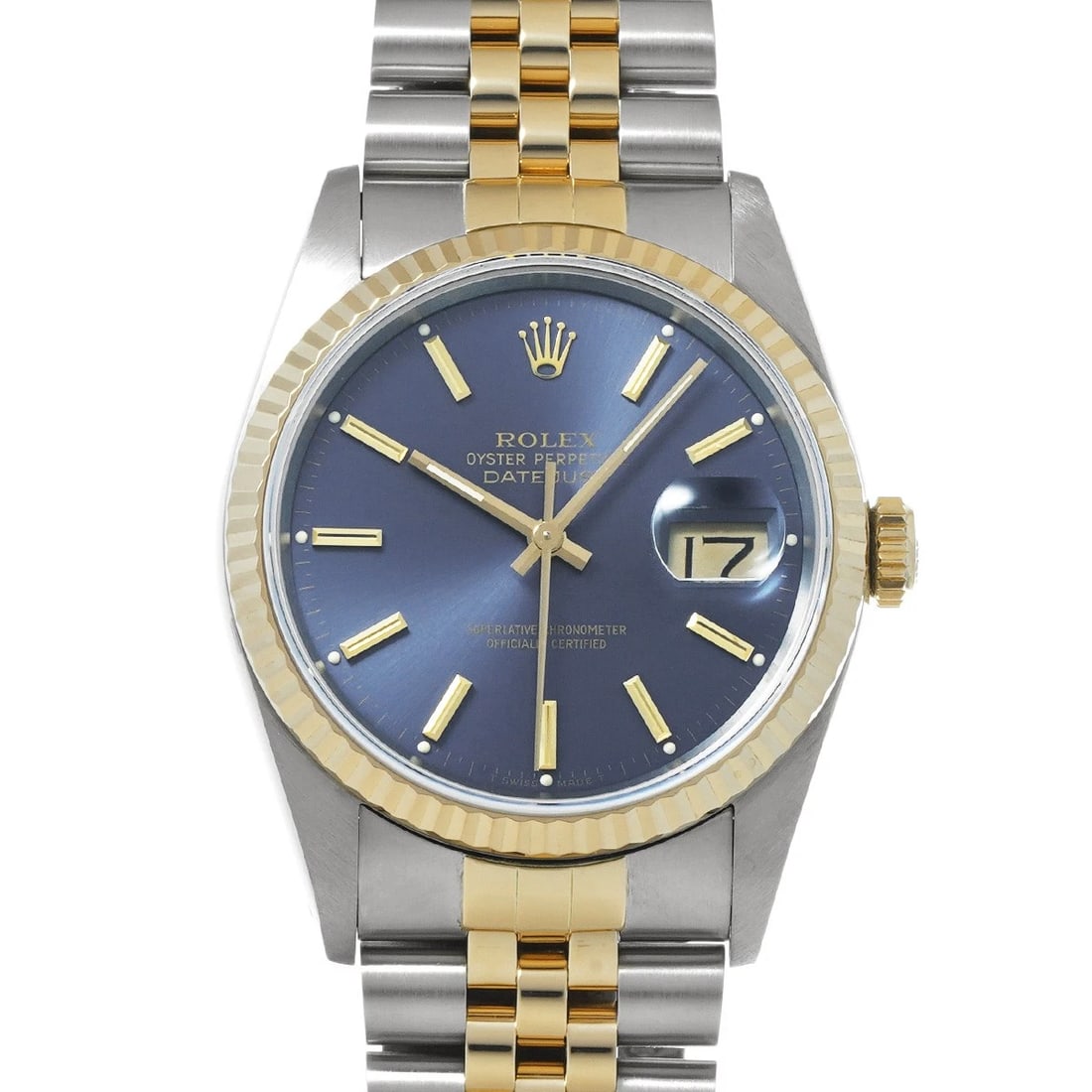 ROLEX DATEJUST BLUE WATCH: ROLEX Datejust blue Watch Brand: ROLEX Type/Style: Wristwatch Material: Band Material Stainless steel/Yellow Gold, Case Material Stainless steel Color: Dial Color blue Size: Case Size H/about 36mm