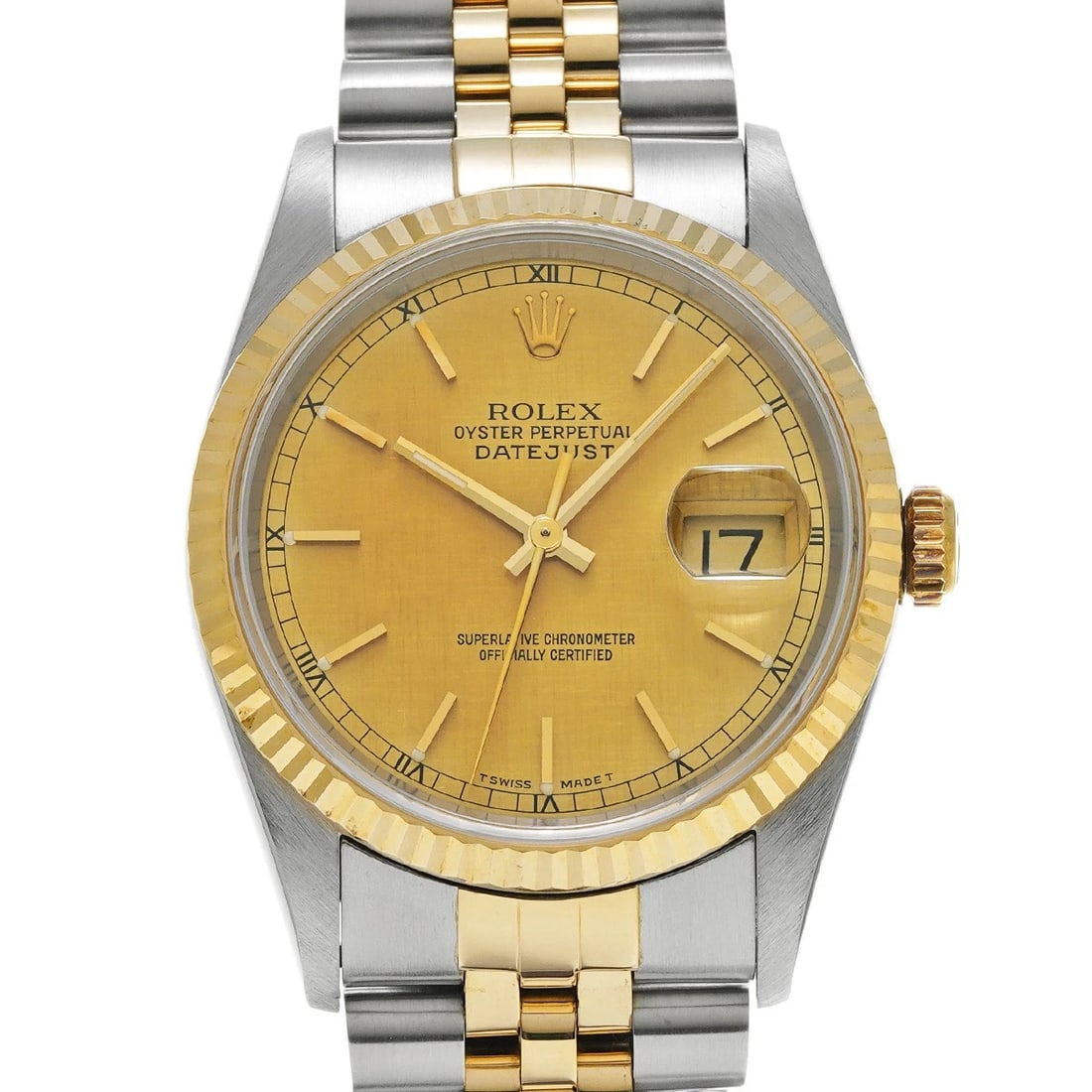 ROLEX DATEJUST CHAMPAGNE MOSAIC WATCH: ROLEX Datejust Champagne mosaic Watch Brand: ROLEX Type/Style: Wristwatch Material: Band Material Stainless steel/Yellow Gold, Case Material Stainless steel Color: Dial Color Champagne mosaic Size: