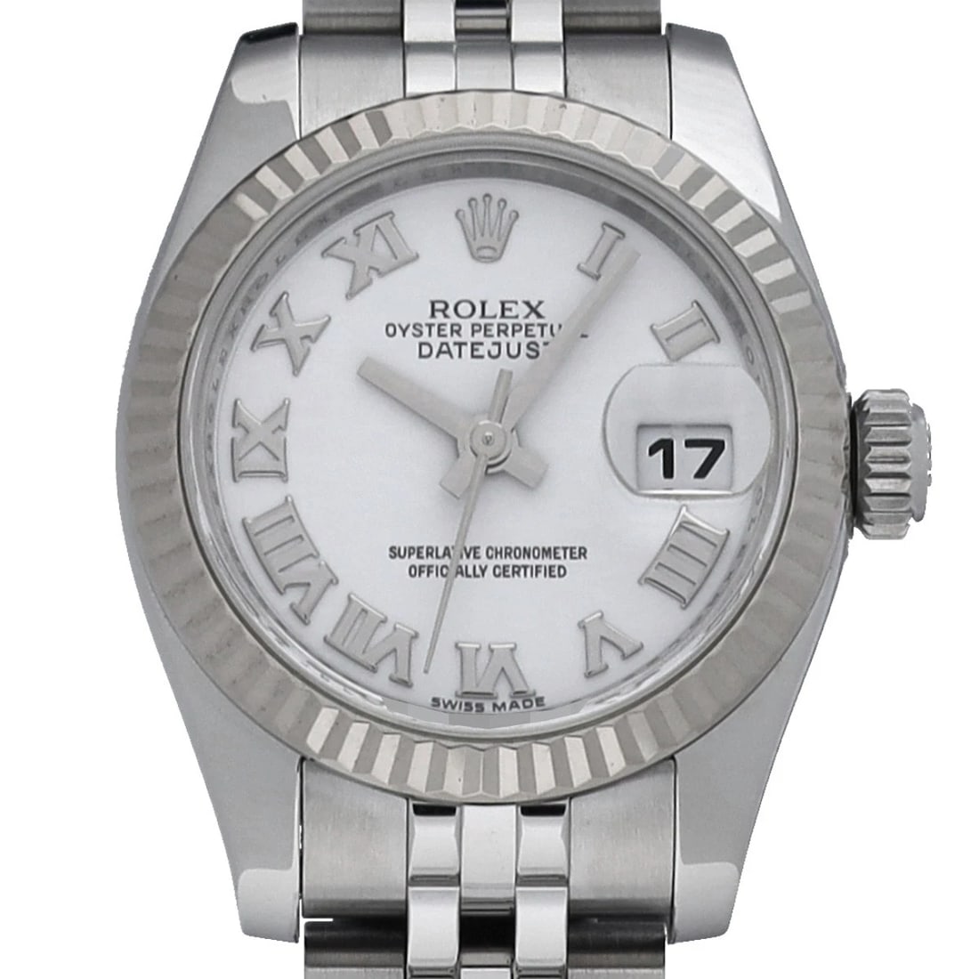 ROLEX DATEJUST WHITE WATCH - 4