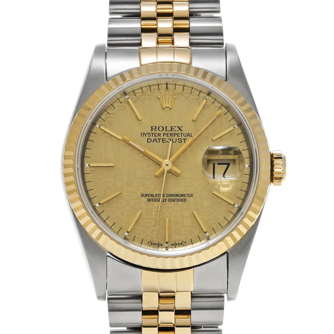 ROLEX DATEJUST 36 CHAMPAGNE COMPUTER WATCH: ROLEX Datejust 36 Champagne computer Watch Brand: ROLEX Type/Style: Wristwatch Material: Band Material Stainless steel/Yellow Gold, Case Material Stainless steel Color: Dial Color Champagne computer