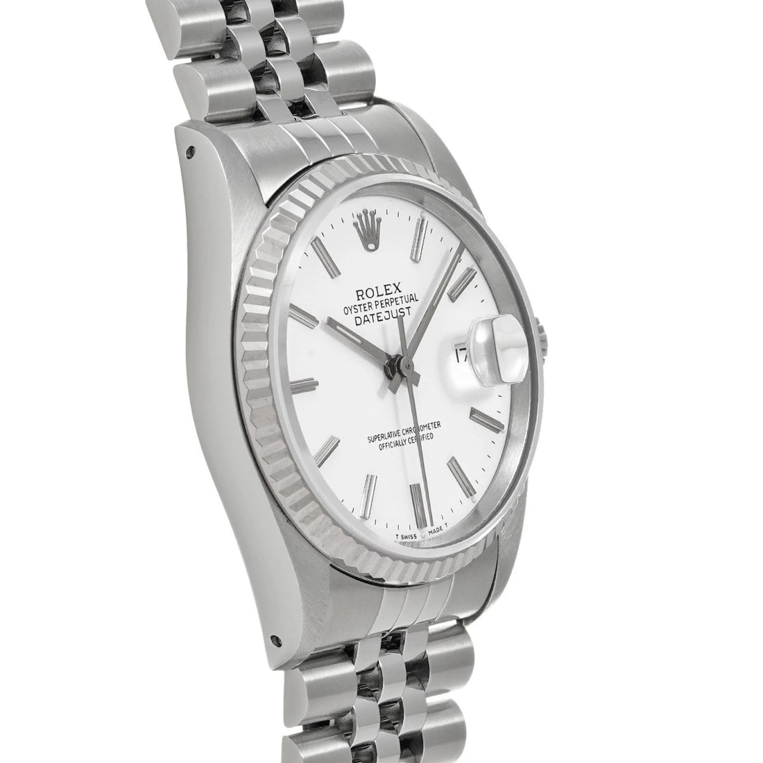 ROLEX DATEJUST WHITE WATCH - 3