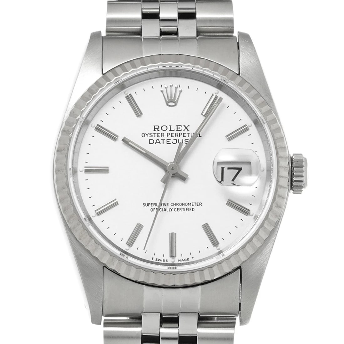 ROLEX DATEJUST WHITE WATCH - 4