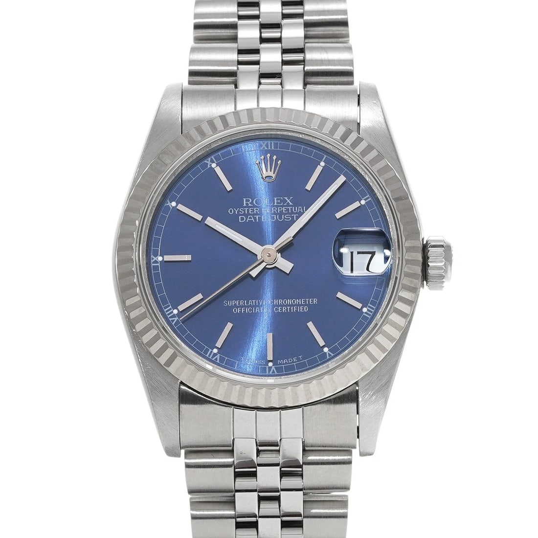 ROLEX DATEJUST BLUE WATCH: ROLEX Datejust blue Watch Brand: ROLEX Type/Style: Wristwatch Material: Band Material Stainless steel, Case Material Stainless steel Color: Dial Color blue Size: Case Size H/about 31mm W/about 31mm