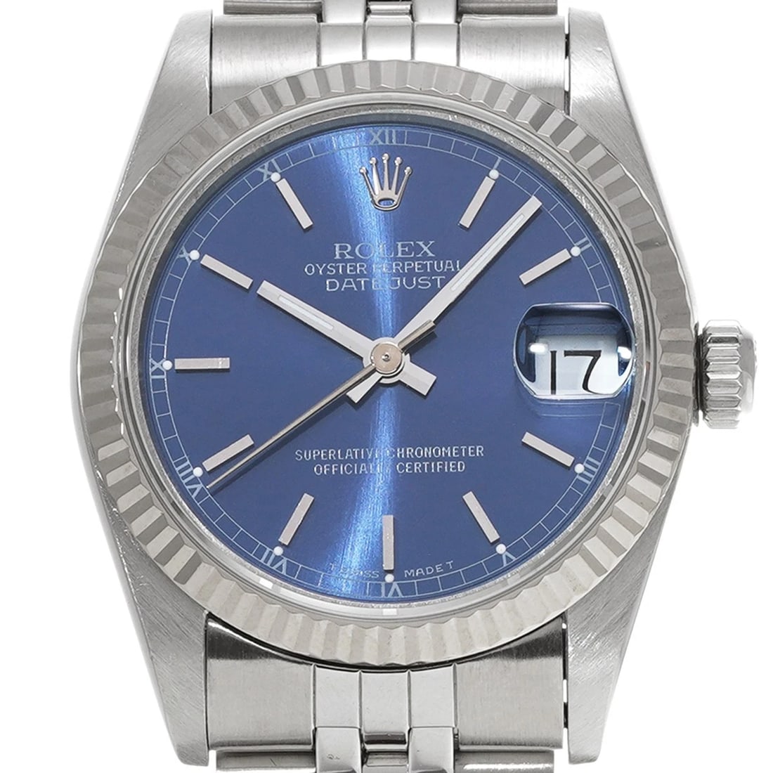 ROLEX DATEJUST BLUE WATCH - 4