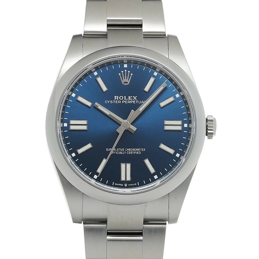 ROLEX OYSTER PERPETUAL 41 BRIGHT BLUE WATCH: ROLEX Oyster Perpetual 41 Bright blue Watch Brand: ROLEX Type/Style: Wristwatch Material: Band Material Stainless steel, Case Material Stainless steel Color: Dial Color Bright blue Size: Case Size
