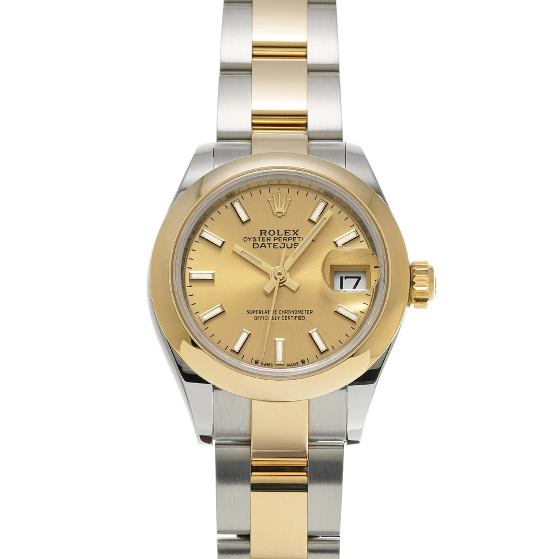 ROLEX DATEJUST 28 CHAMPAGNE WATCH: ROLEX Datejust 28 Champagne Watch Brand: ROLEX Type/Style: Wristwatch Material: Band Material Stainless steel/Yellow Gold, Case Material Stainless steel Color: Dial Color Champagne Size: Case Size