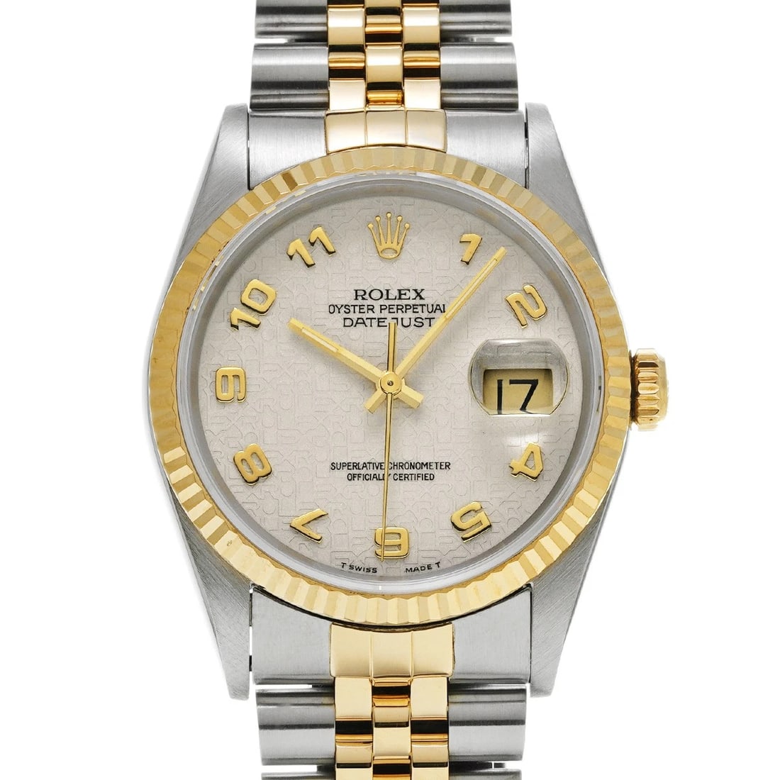 ROLEX DATEJUST 36 IVORY COMPUTER WATCH: ROLEX Datejust 36 Ivory Computer Watch Brand: ROLEX Type/Style: Wristwatch Material: Band Material Stainless steel/Yellow Gold, Case Material Stainless steel Color: Dial Color Ivory Computer Size: