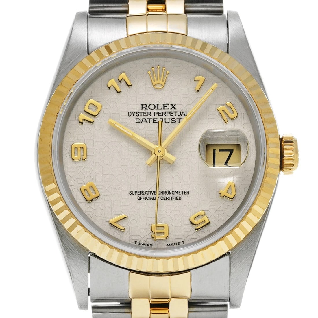 ROLEX DATEJUST 36 IVORY COMPUTER WATCH - 4