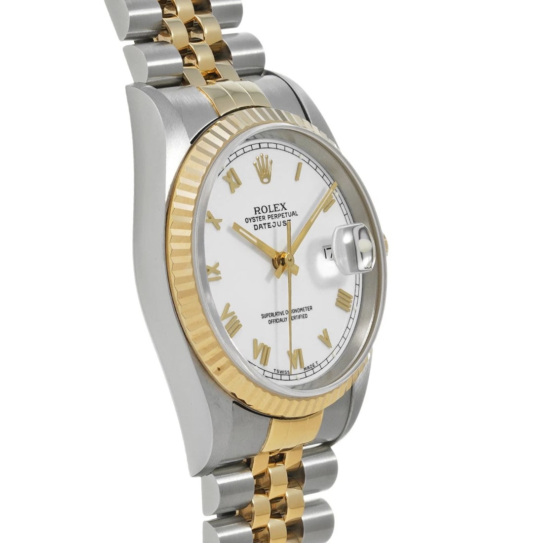 ROLEX DATEJUST WHITE WATCH - 3