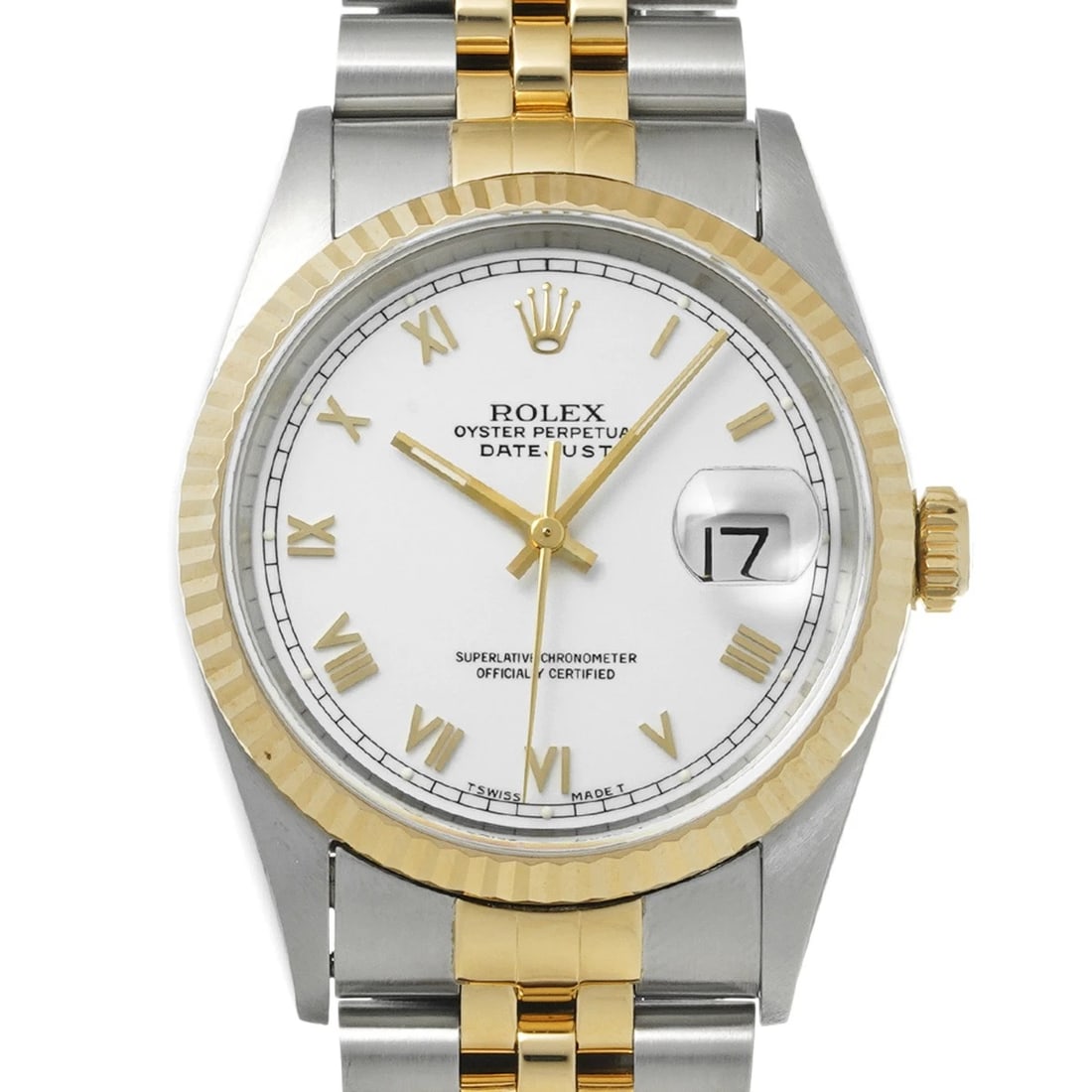 ROLEX DATEJUST WHITE WATCH - 4