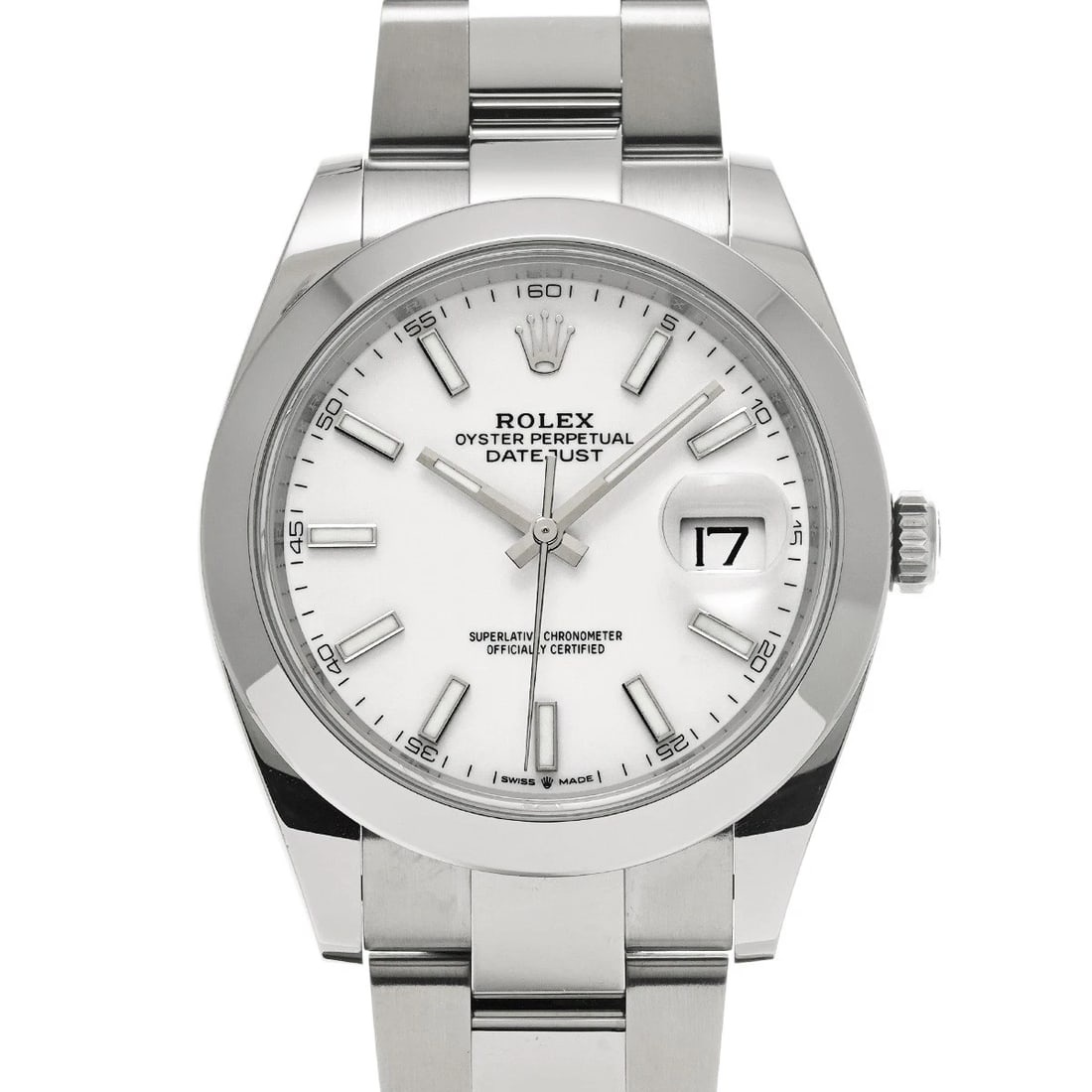 ROLEX DATEJUST 41 WHITE WATCH: ROLEX Datejust 41 white Watch Brand: ROLEX Type/Style: Wristwatch Material: Band Material Stainless steel, Case Material Stainless steel Color: Dial Color white Size: Case Size H/about 41mm W/about 41