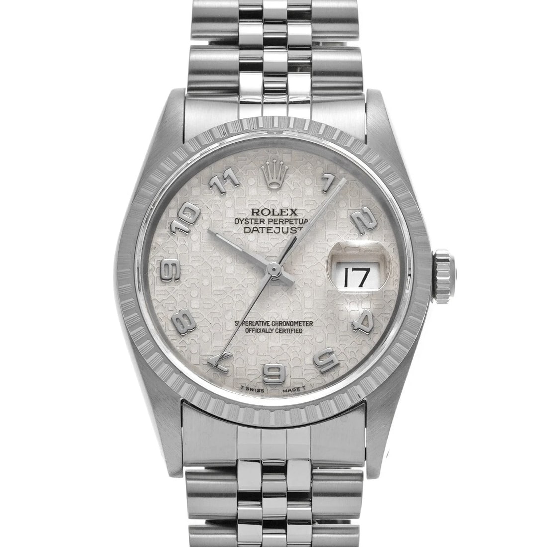 ROLEX DATEJUST IVORY WATCH: ROLEX Datejust Ivory Watch Brand: ROLEX Type/Style: Wristwatch Material: Band Material none, Case Material Stainless steel Color: Dial Color Ivory Size: Case Size H/about 36mm W/about 36mm D/about