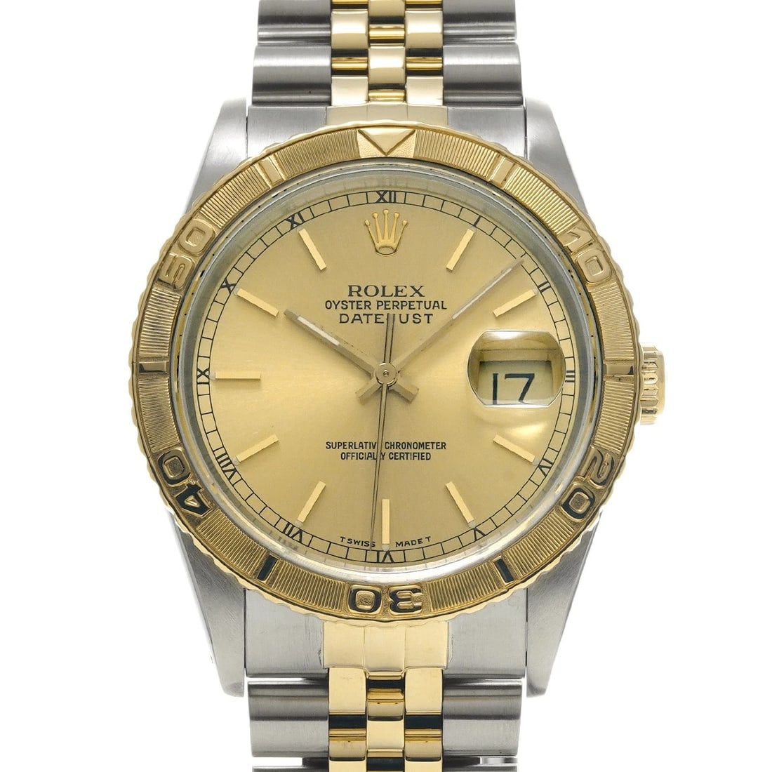 ROLEX DATEJUST THUNDERBIRD CHAMPAGNE WATCH: ROLEX Datejust Thunderbird Champagne Watch Brand: ROLEX Type/Style: Wristwatch Material: Band Material Stainless steel/Yellow Gold, Case Material Stainless steel Color: Dial Color Champagne Size: