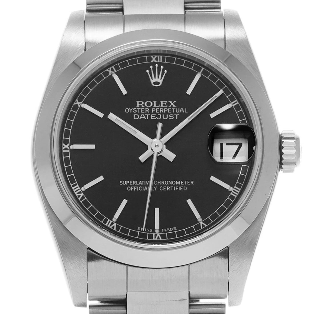 ROLEX DATEJUST BLACK WATCH - 4