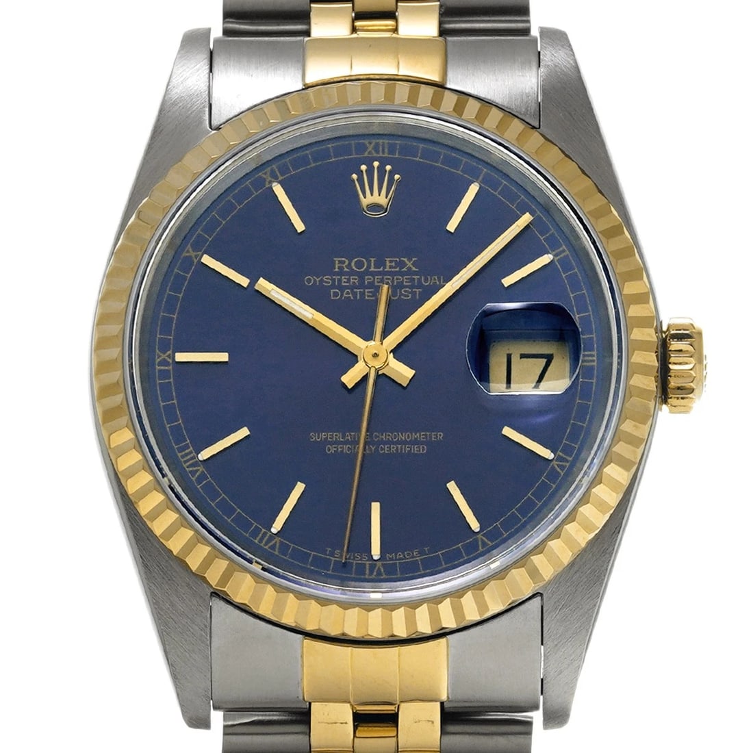 ROLEX DATEJUST BLUE WATCH - 4