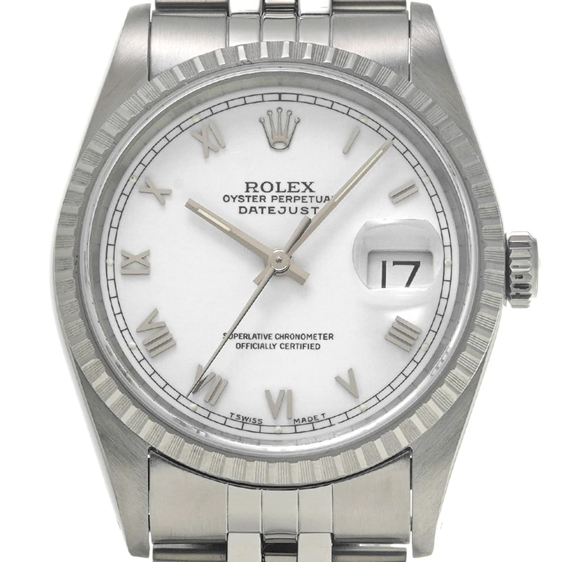 ROLEX DATEJUST WHITE WATCH - 4