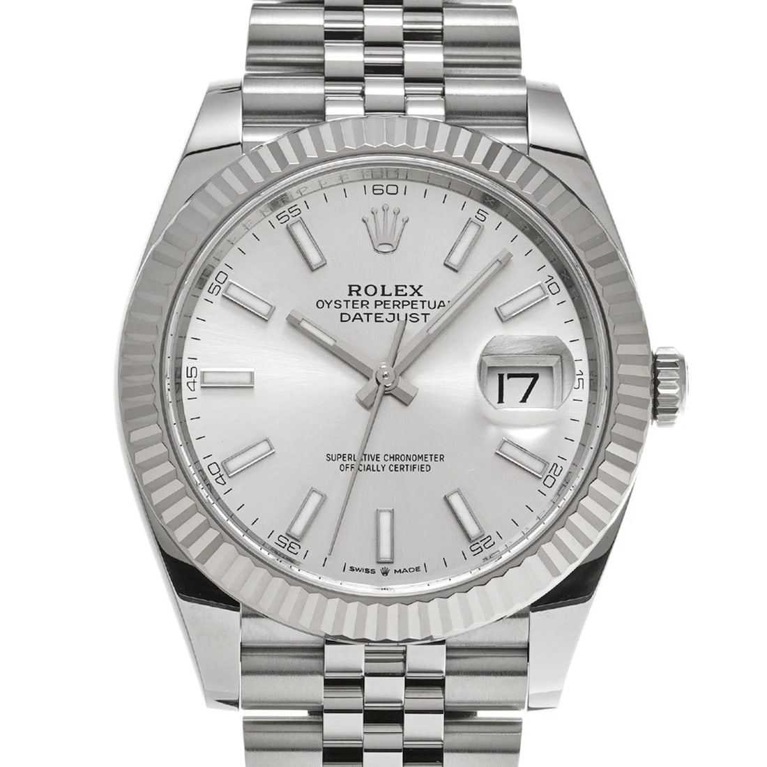 ROLEX DATEJUST 41 SILVER WATCH - 4