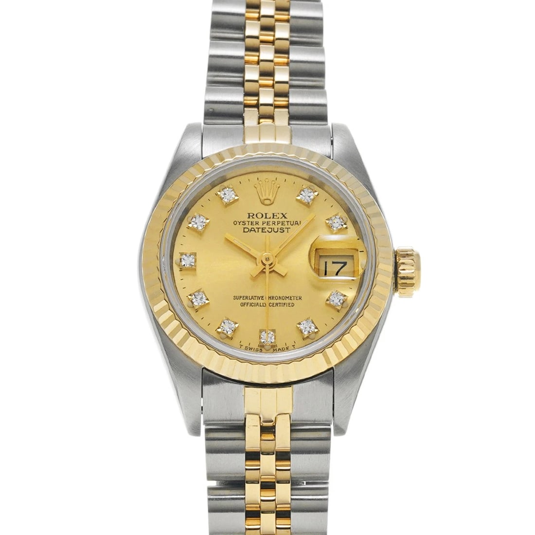 ROLEX DATEJUST CHAMPAGNE/DIAMOND WATCH: ROLEX Datejust Champagne/diamond Watch Brand: ROLEX Type/Style: Wristwatch Material: Band Material Stainless steel/Yellow Gold, Case Material Stainless steel Color: Dial Color Champagne Size: Case Siz