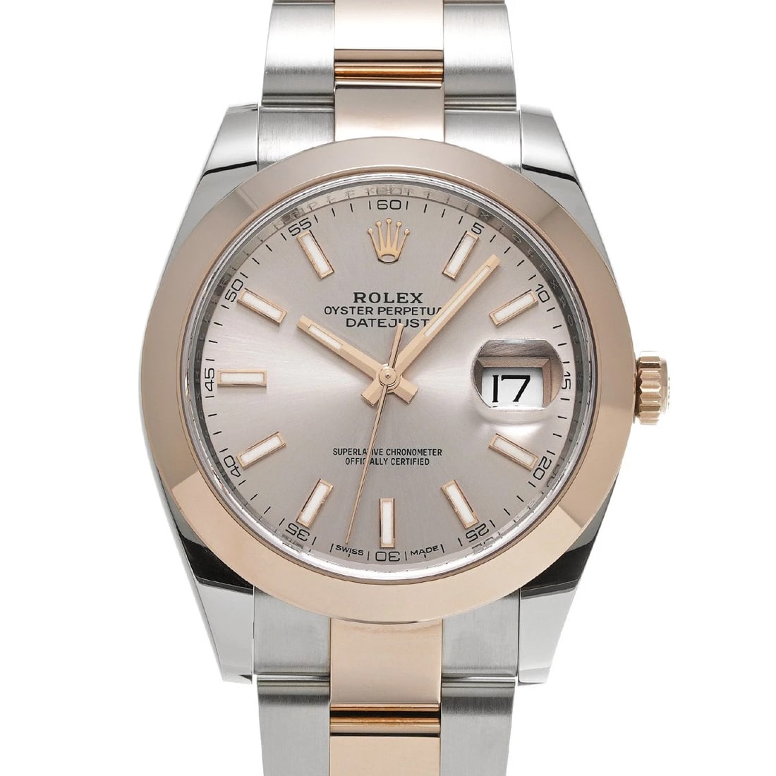ROLEX DATEJUST 41 SUNDUST WATCH: ROLEX Datejust 41 Sundust Watch Brand: ROLEX Type/Style: Wristwatch Material: Band Material Stainless steel/Everrose gold, Case Material Stainless steel Color: Dial Color Sundust Size: Case Size