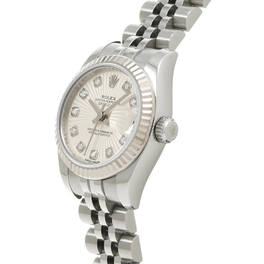 ROLEX DATEJUST SILVER SUNBEAM/DIAMOND WATCH - 2
