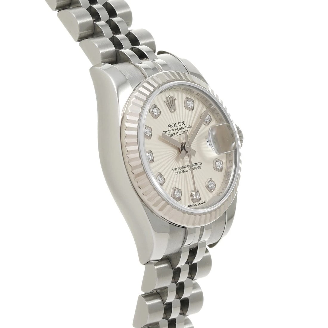 ROLEX DATEJUST SILVER SUNBEAM/DIAMOND WATCH - 3