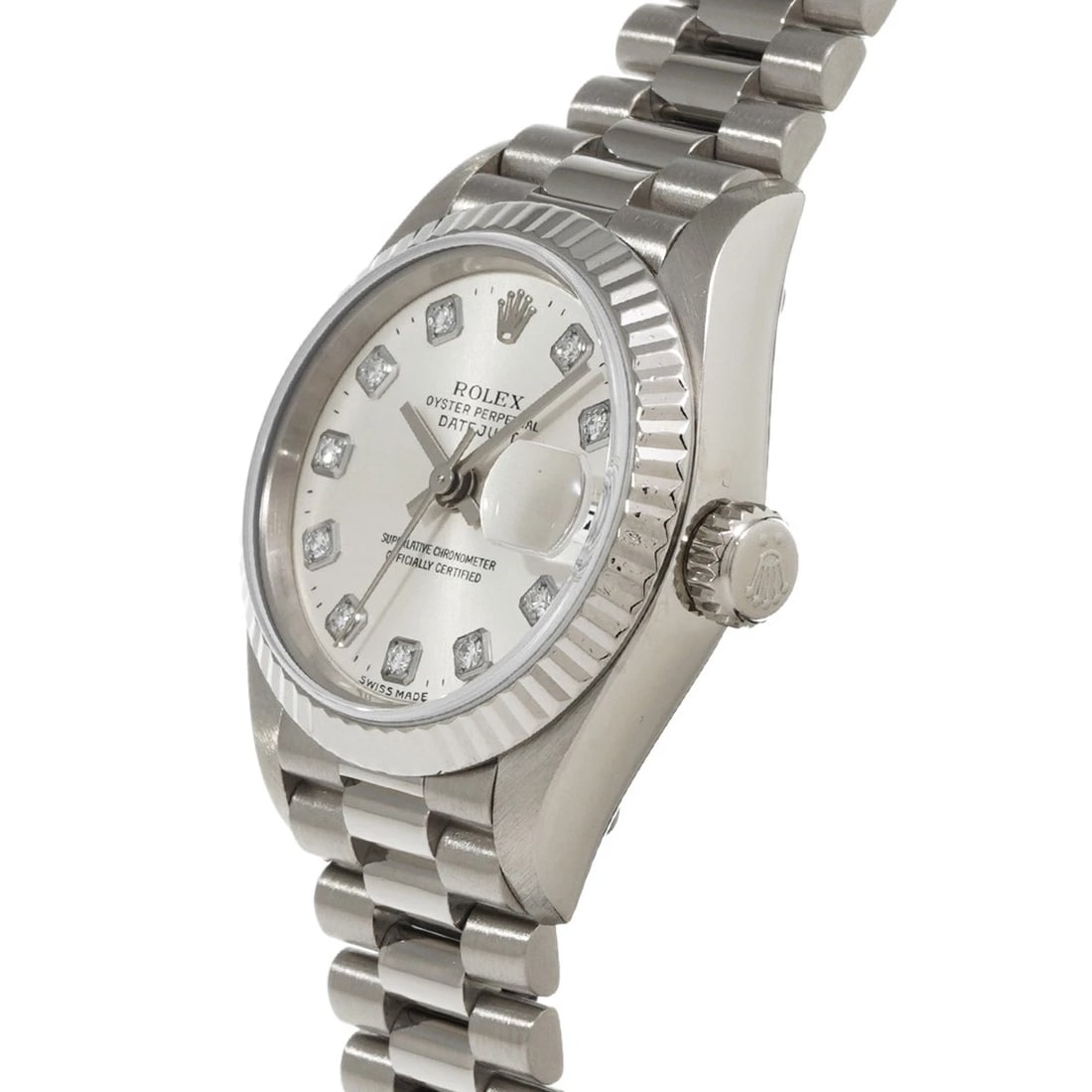 ROLEX DATEJUST SILVER/DIAMOND WATCH - 2
