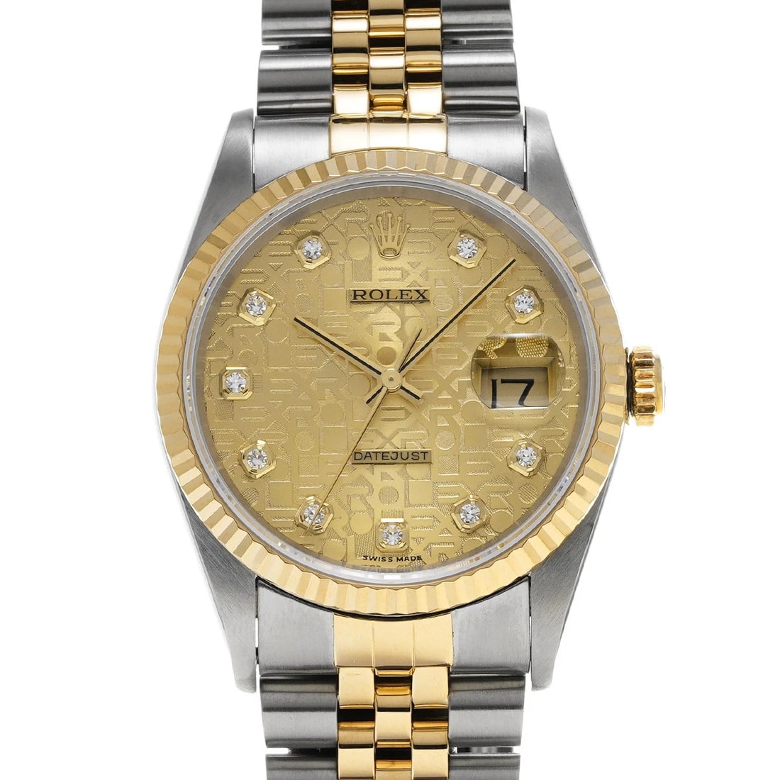 ROLEX DATEJUST CHAMPAGNE COMPUTER/DIAMOND WATCH: ROLEX Datejust Champagne computer/diamond Watch Brand: ROLEX Type/Style: Wristwatch Material: Band Material Stainless steel/Yellow Gold, Case Material Stainless steel Color: Dial Color Champagne