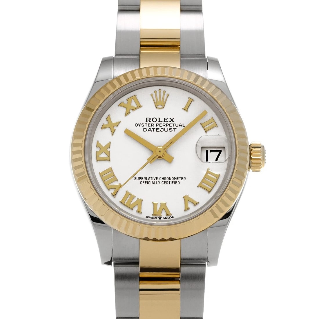 ROLEX DATEJUST 31 WHITE WATCH: ROLEX Datejust 31 white Watch Brand: ROLEX Type/Style: Wristwatch Material: Band Material Stainless steel/Yellow Gold, Case Material Stainless steel Color: Dial Color white Size: Case Size H/about